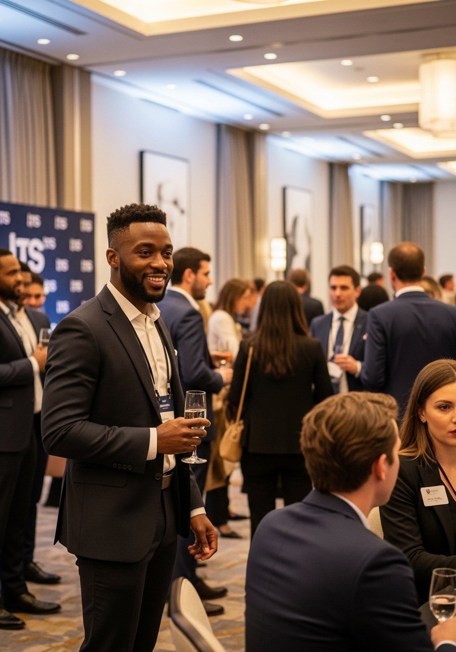 White-glove corporate representation at a professional event